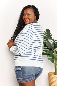 Hazel Blues® |  Double Take Striped Long Sleeve Round Neck Top