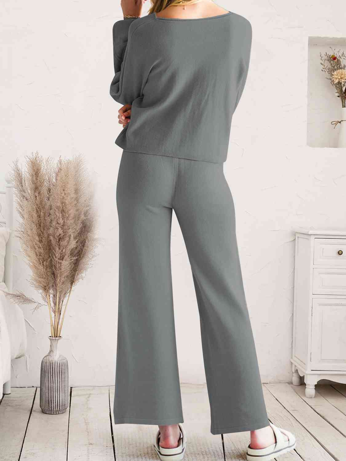 Hazel Blues® |  Long Sleeve Lounge Top and Drawstring Pants Set