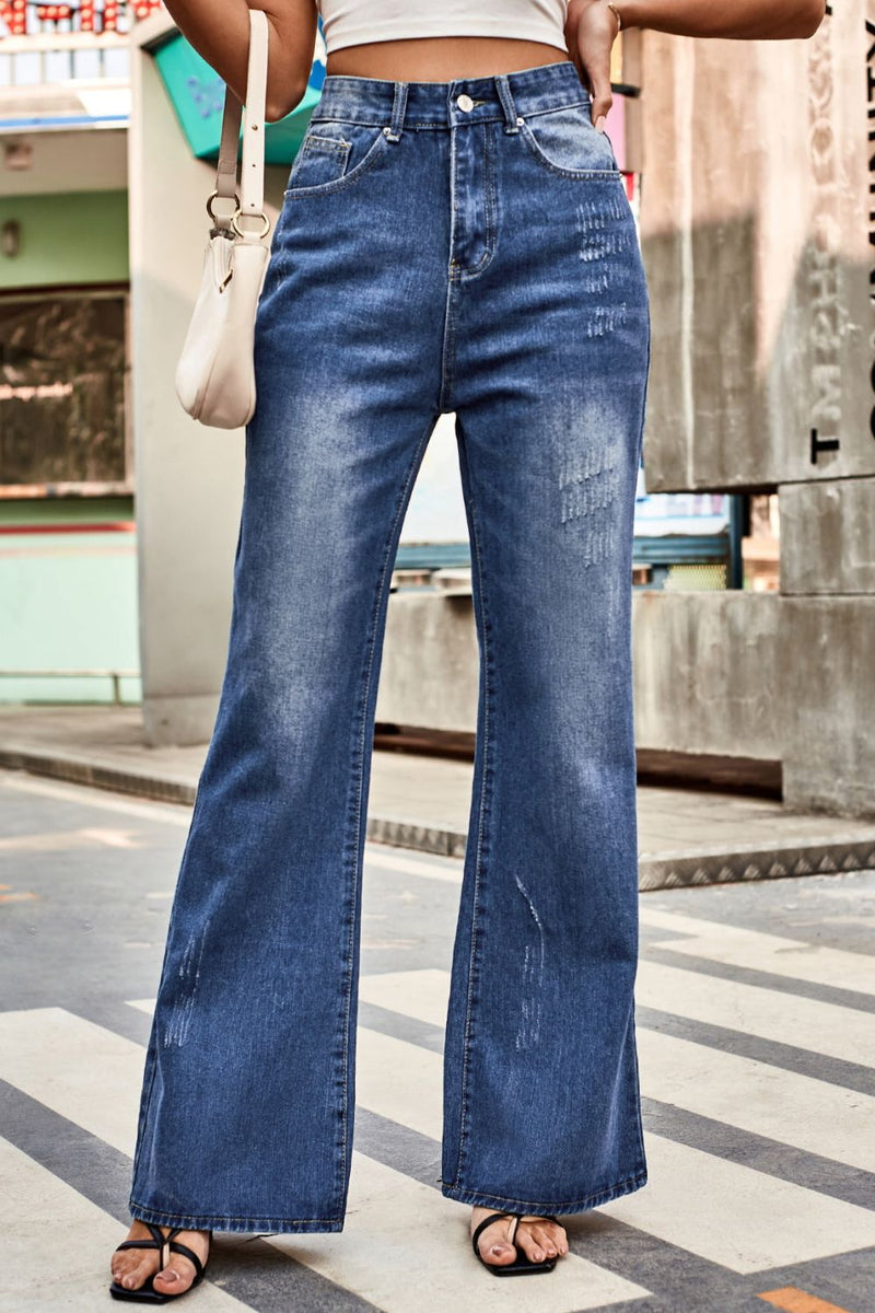 Hazel Blues® |  Buttoned Loose Fit Jeans with Pockets