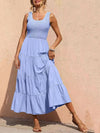 Hazel Blues® |  Tiered Smocked Wide Strap Dress
