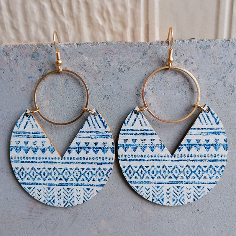 Hazel Blues® |  Ms.Pac-Man Shape Wooden Dangle Earrings