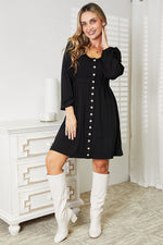 Hazel Blues® |  Double Take Scoop Neck Empire Waist Long Sleeve Dress