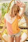 Hazel Blues® |  BiBi Round Neck Color Block Short Sleeve T-Shirt