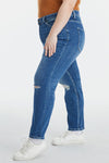 Hazel Blues® |  BAYEAS High Waist Distressed Washed Cropped Mom Jeans