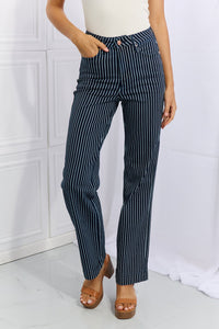 Hazel Blues® |  Judy Blue Cassidy High Waisted Tummy Control Striped Straight Jeans