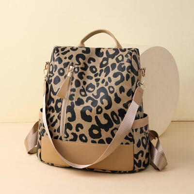 Hazel Blues® |  Leopard PU Leather Backpack Bag