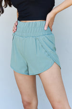 Hazel Blues® |  Ninexis Stay Active High Waistband Active Shorts in Pastel Blue