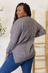 Hazel Blues® |  Basic Bae Round Neck Drop Shoulder Slit Sweatshirt