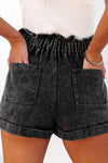 Hazel Blues® |  Paperbag Waist Denim Shorts with Pockets