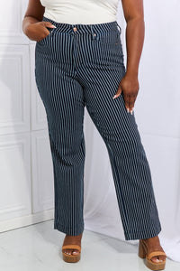 Hazel Blues® |  Judy Blue Cassidy High Waisted Tummy Control Striped Straight Jeans