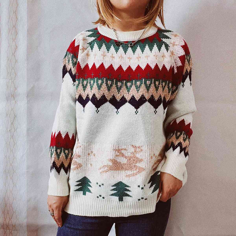 Hazel Blues® |  Christmas Element Long Sleeve Sweater