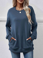 Hazel Blues® |  Dropped Shoulder Sweatshirt with Pockets