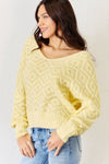 Hazel Blues® |  HYFVE V-Neck Patterned Long Sleeve Sweater