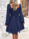 Hazel Blues® |  Smocked Polka Dot Long Sleeve Dress