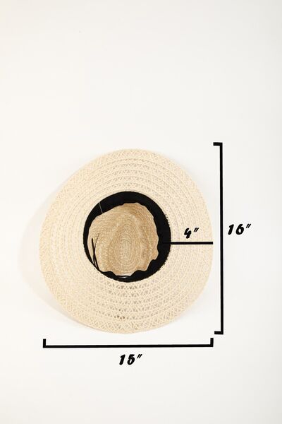 Hazel Blues® |  Fame Wide Brim Straw Weave Sun Hat