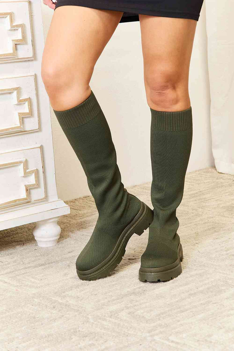 Hazel Blues® |  WILD DIVA Footwear Knee High Platform Sock Boots