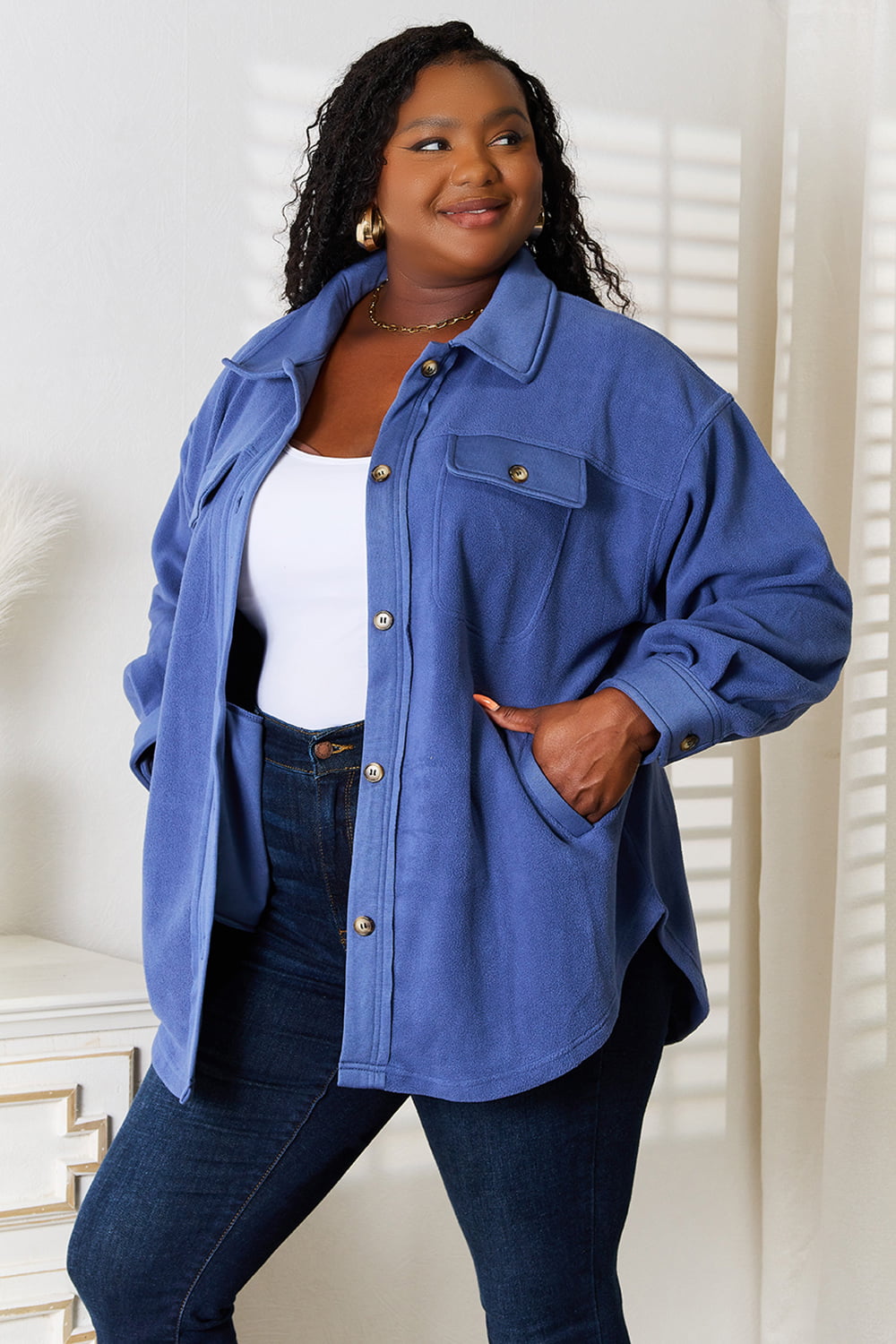 Hazel Blues® |  Heimish Cozy Girl Button Down Shacket