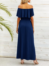 Hazel Blues® | Off-Shoulder Slit Maxi Dress - Hazel Blues®