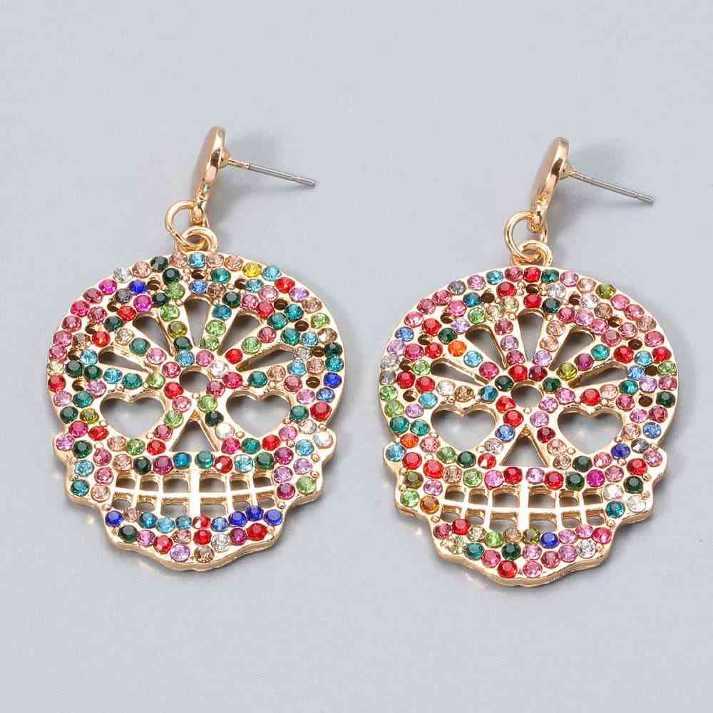 Hazel Blues® |  Skull Rhinestone Alloy Earrings