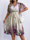 Hazel Blues® | Floral Tie Waist Surplice Neck Dress