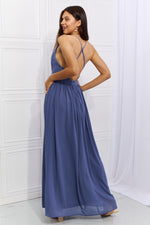 Hazel Blues® |  OneTheLand Captivating Muse Open Crossback Maxi Dress