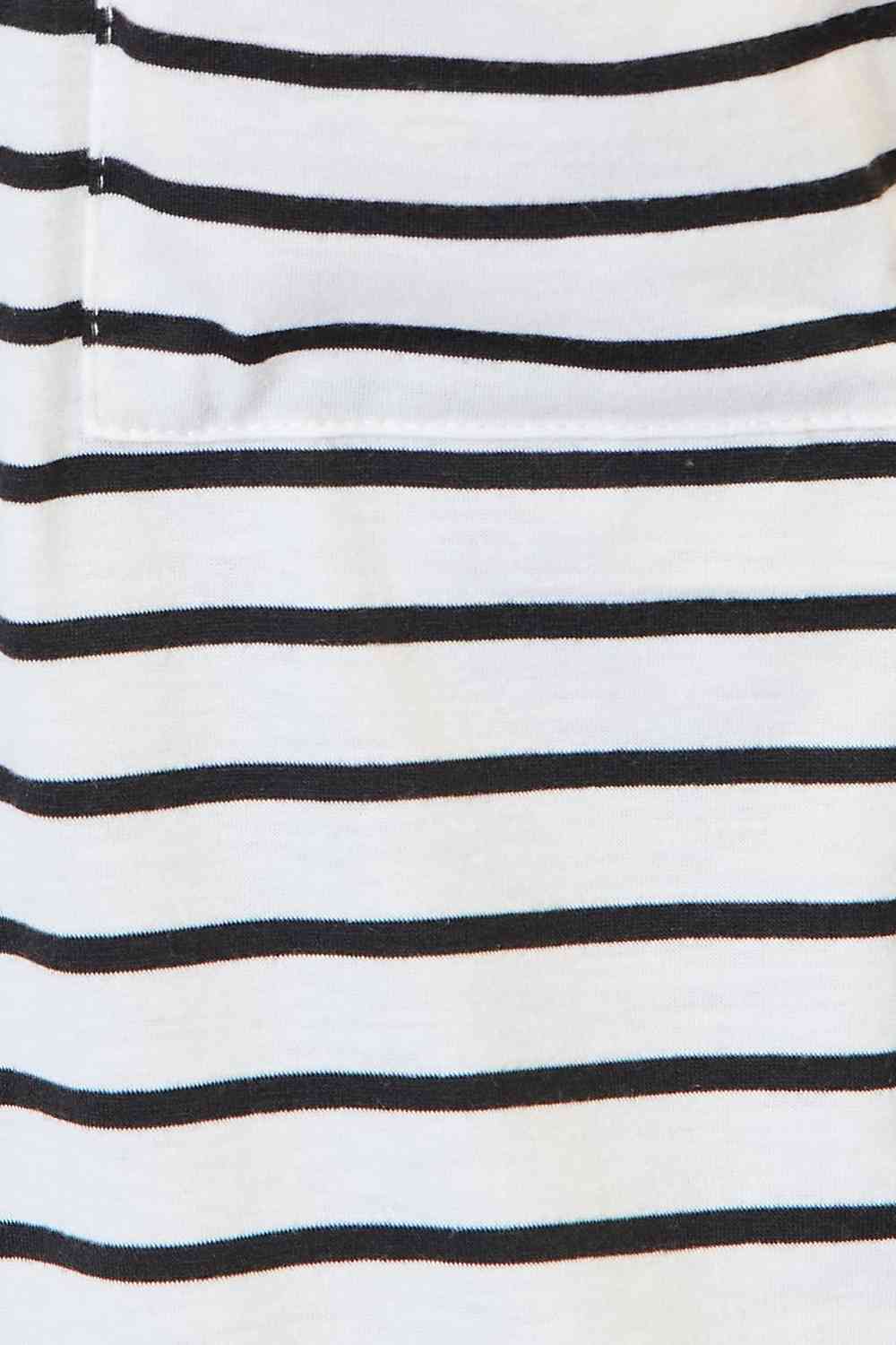 Hazel Blues® |  Double Take Striped Open Front Longline Cardigan