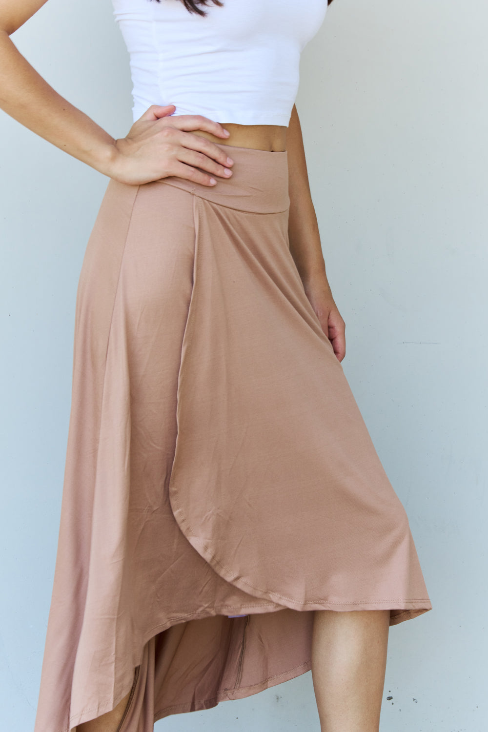 Hazel Blues® |  Ninexis First Choice High Waisted Flare Maxi Skirt in Camel