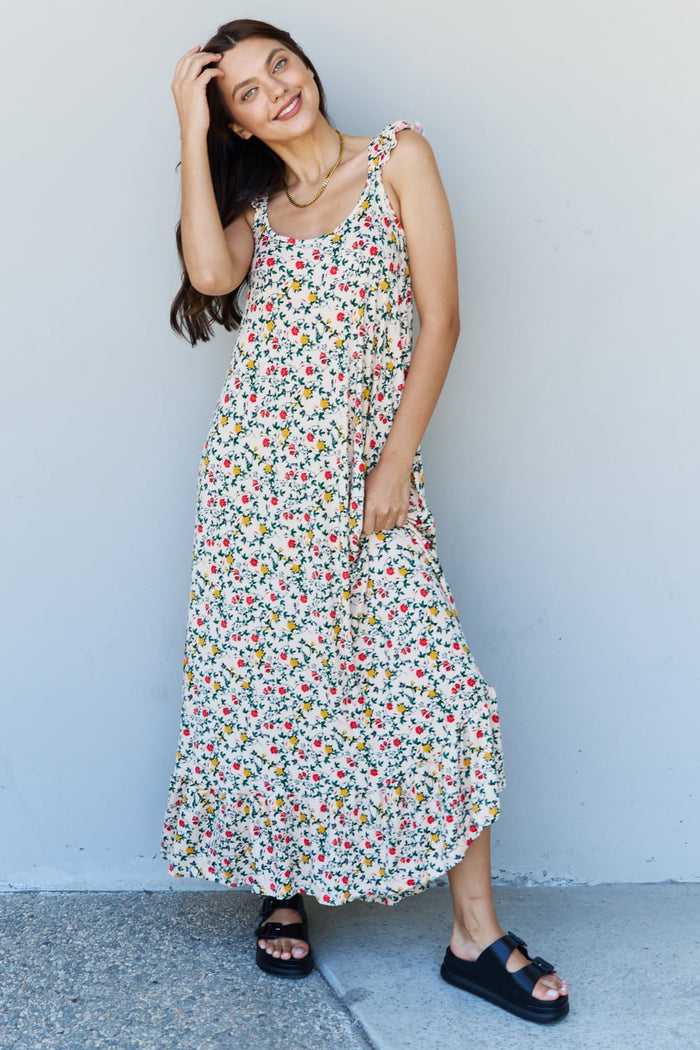 Hazel Blues® |  Doublju In The Garden Ruffle Floral Maxi Dress in Natural Rose