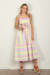 Hazel Blues® |  VERY J Striped Woven Smocked Midi Cami Dress