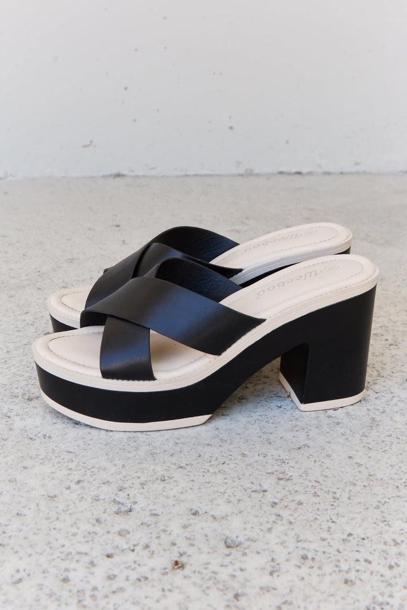 Hazel Blues® |  Weeboo Cherish The Moments Contrast Platform Sandals in Black