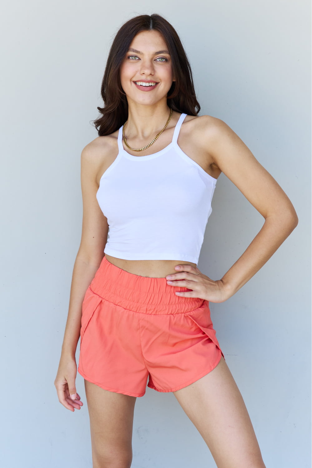 Hazel Blues® |  Ninexis Everyday Staple Soft Modal Short Strap Ribbed Tank Top in  Off White