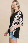 Hazel Blues® |  BOMBOM Rodeo Love Ribbed Animal Contrast Tee