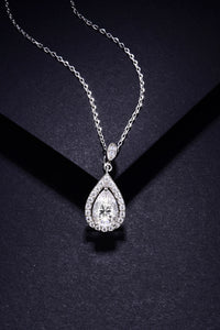 Hazel Blues® |  1.5 Carat Moissanite 925 Sterling Silver Teardrop Necklace