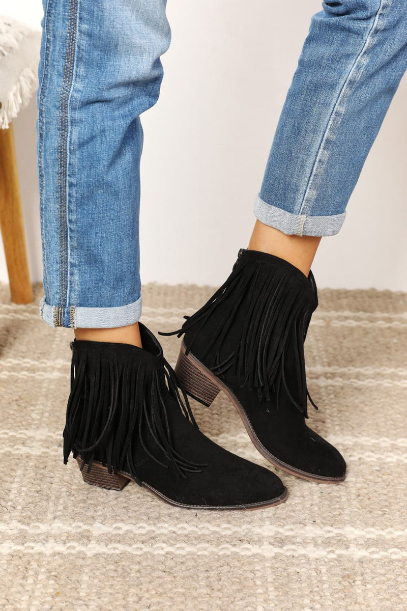 Hazel Blues® |  Legend Women's Fringe Cowboy Western Ankle Boots