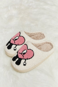 Hazel Blues® |  Melody Love Heart Print Plush Slippers