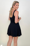 Hazel Blues® |  Fawnfit 3 in 1 Athleisure Mini Tank Dress with Built-in Bra & Shorts