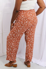 Hazel Blues® |  Heimish Right Angle Geometric Printed Pants in Red Orange
