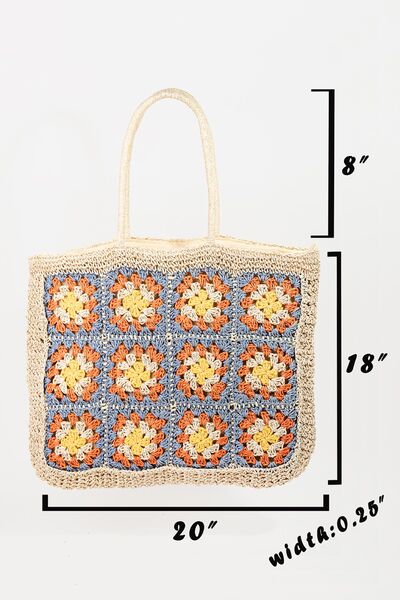 Hazel Blues® |  Fame Flower Braided Tote Bag