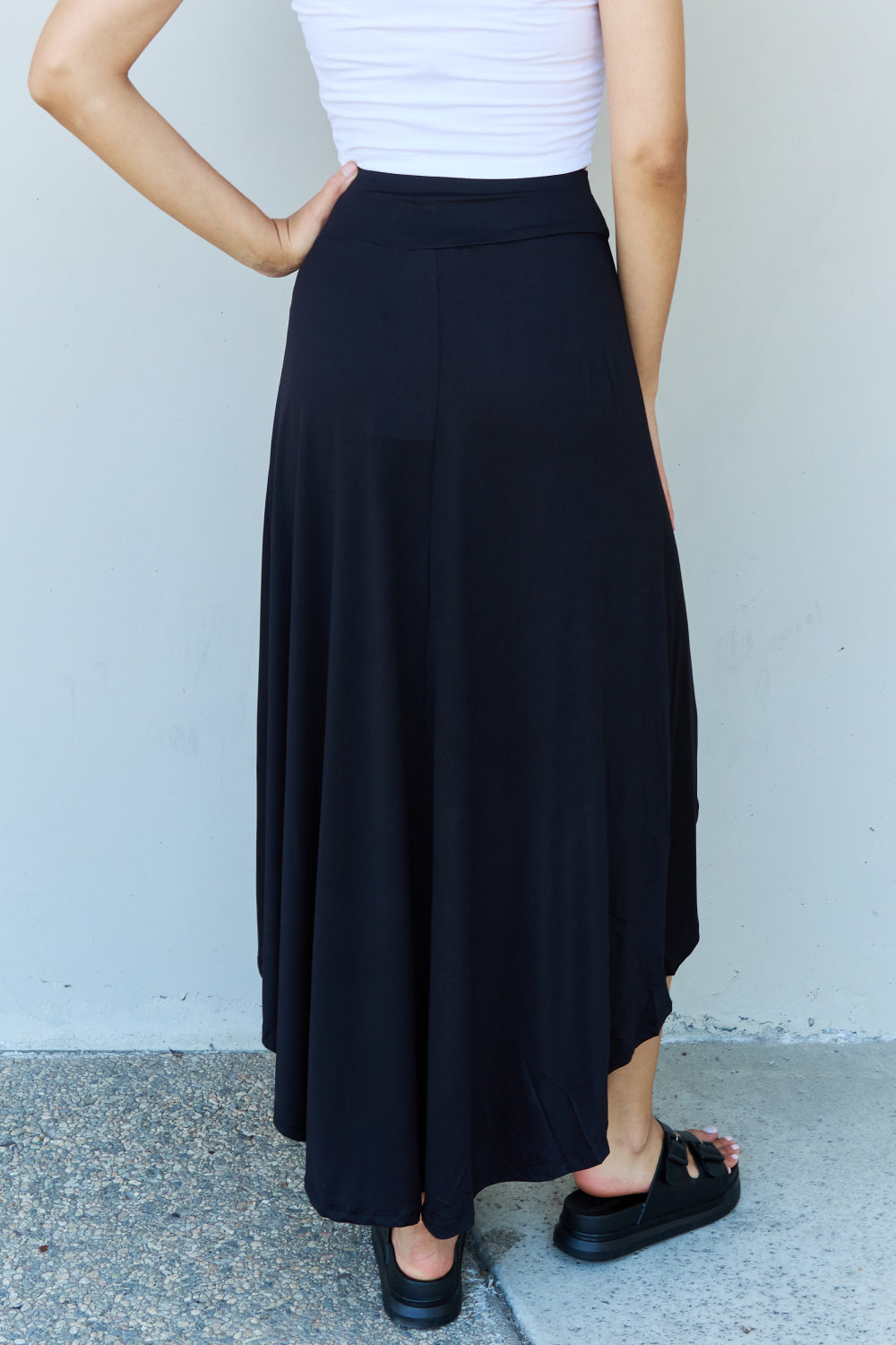 Hazel Blues® |  Ninexis First Choice High Waisted Flare Maxi Skirt in Black