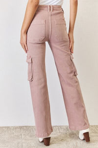 Hazel Blues® |  RISEN High Rise Cargo Wide Leg Jeans