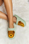 Hazel Blues® |  Melody Teddy Bear Print Plush Slide Slippers