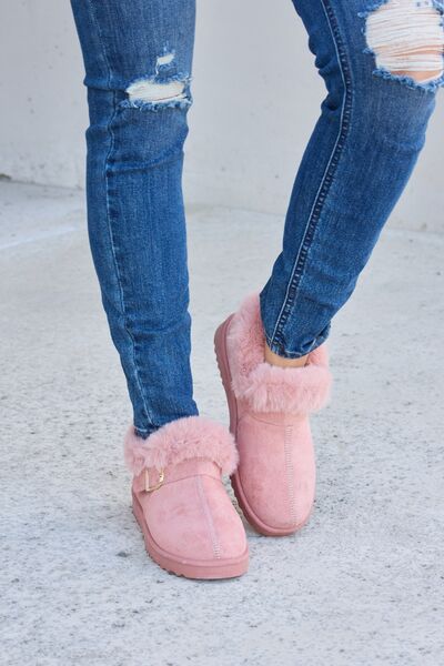 Hazel Blues® |  Forever Link Furry Chunky Thermal Ankle Boots