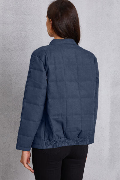 Hazel Blues® |  Zip Up Mock Neck Pocketed Jacket