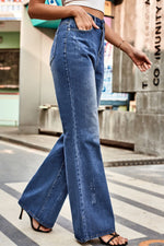 Hazel Blues® |  Buttoned Loose Fit Jeans with Pockets
