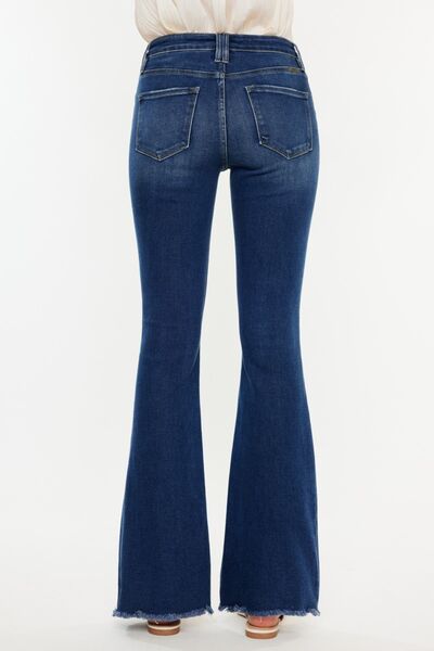 Hazel Blues® |  Kancan Cat's Whiskers Raw Hem Flare Jeans