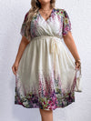 Hazel Blues® | Floral Tie Waist Surplice Neck Dress
