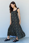 Hazel Blues® |  Doublju In The Garden Ruffle Floral Maxi Dress in  Black Yellow Floral