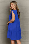 Hazel Blues® |  Culture Code Enchanting Elegance Peasant Neckline Tiered Dress