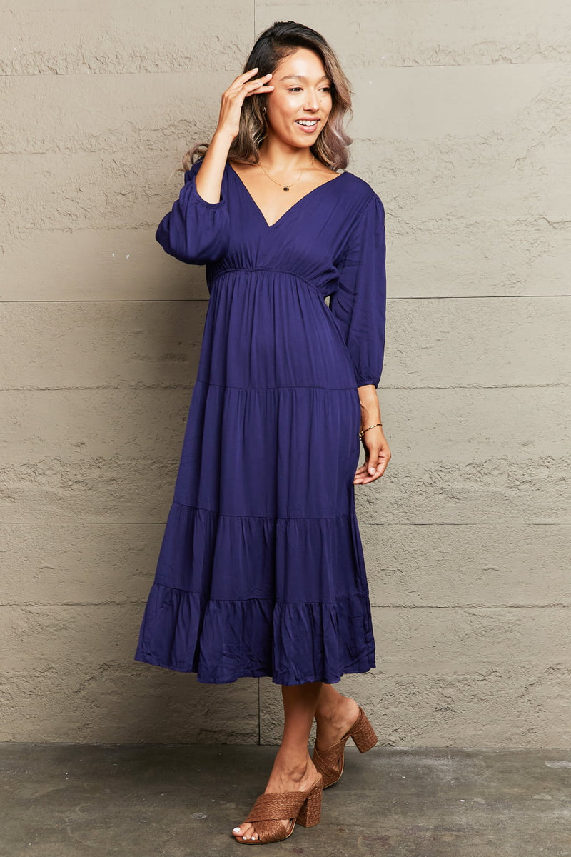 open-back tiered midi dress Open Back Tiered Midi Dress for Women in Off White