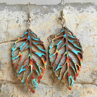 Hazel Blues® |  Leaf Shape Wooden Dangle Earrings